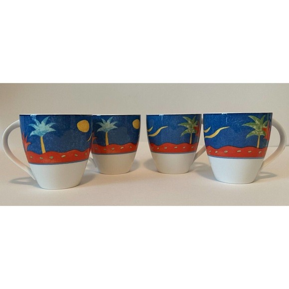MIKASA-Christopher Stuart "Optima" China #HK102 "Barbados" 4-Coffee Mugs/Cups - Picture 4 of 11